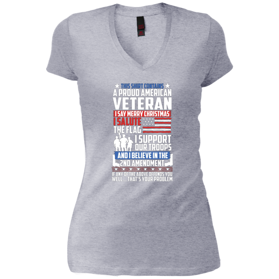 A Proud American Veteran Support Guns Troops Flag LS Shirt