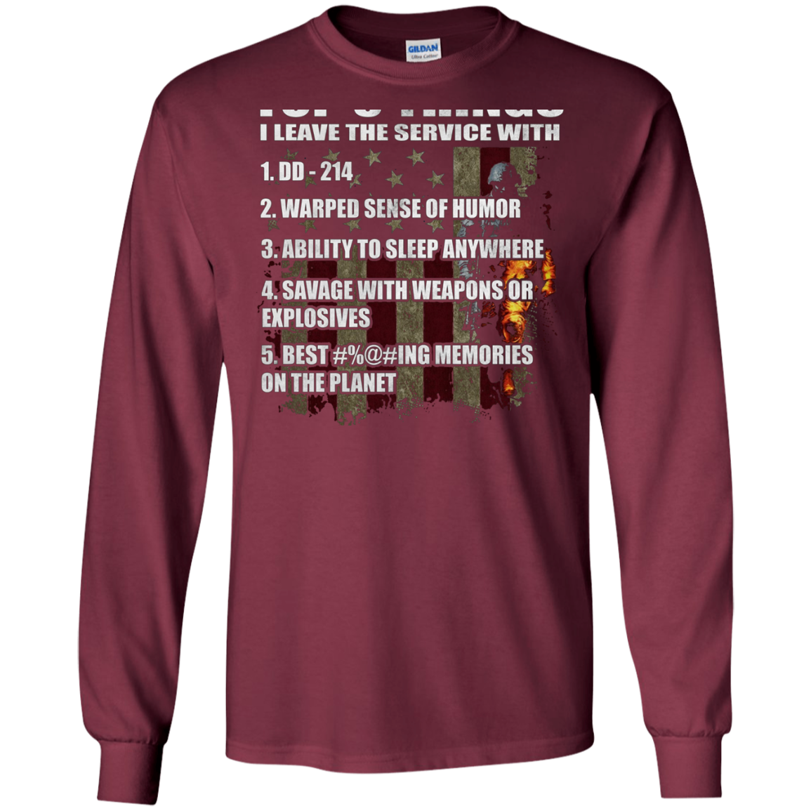 5 Things I Leave The Service With T-shirt Fantastic Veteran