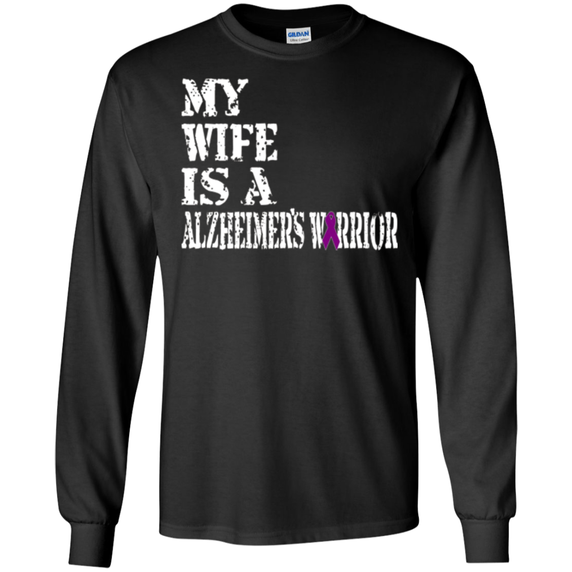 Alzheimer's Awareness T-Shirt For Wife Purple Ribbon Tee