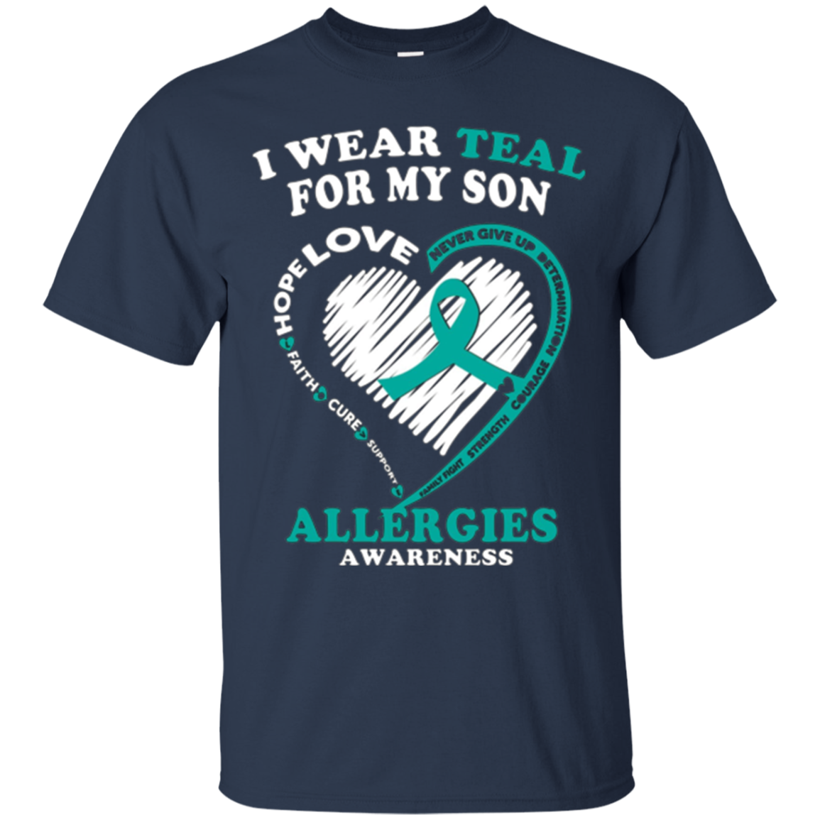 T-shirt de sensibilisation aux allergies - Je porte du sarcelle pour mon fils