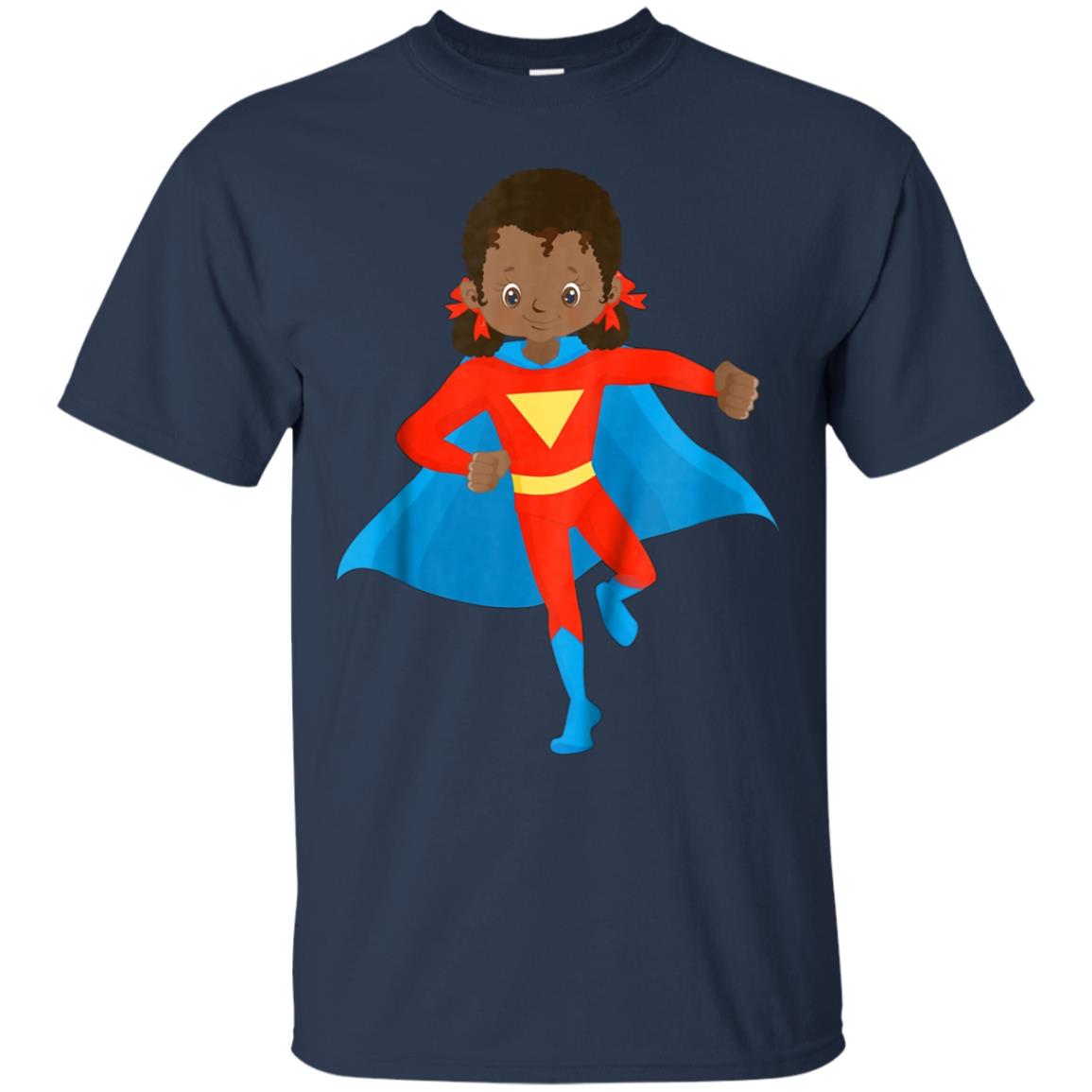 African American Girl Super Hero Kids T Shirt