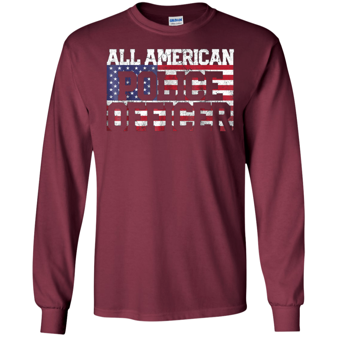 4th of July TShirt All American Police Officer Father's Day