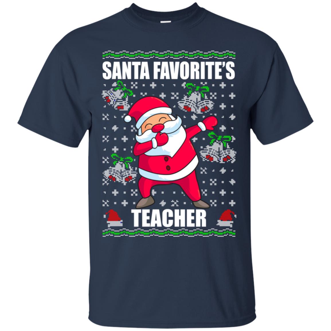 Santa's Favorite Teacher Shirt Funny Xmas Gift For Teacher