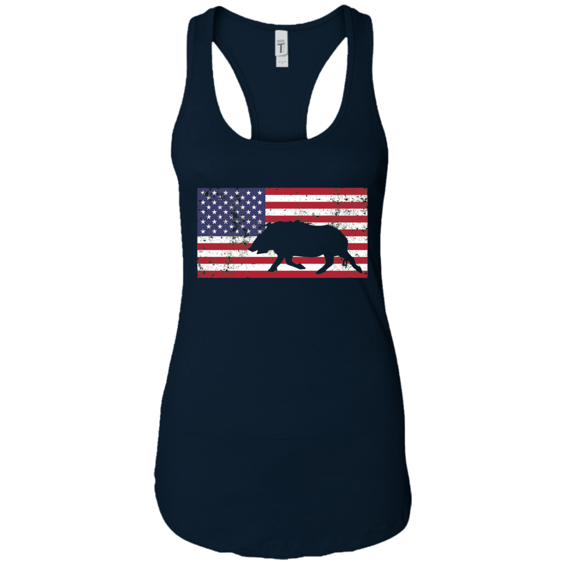 American Flag Patriotic Wild Feral Pig Hunting T-Shirt USA