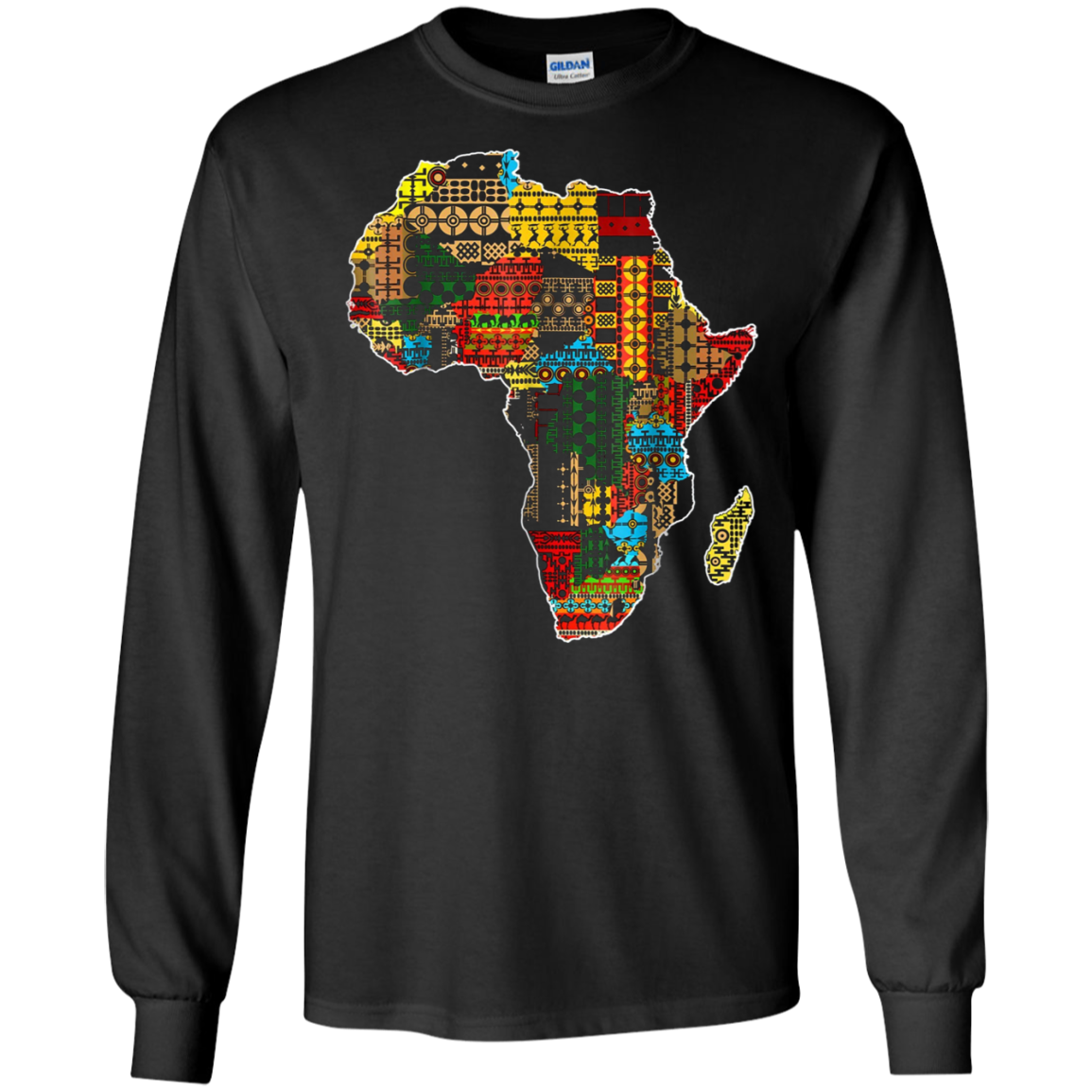 African pride traditional ethnic pattern Africa map t-shirt