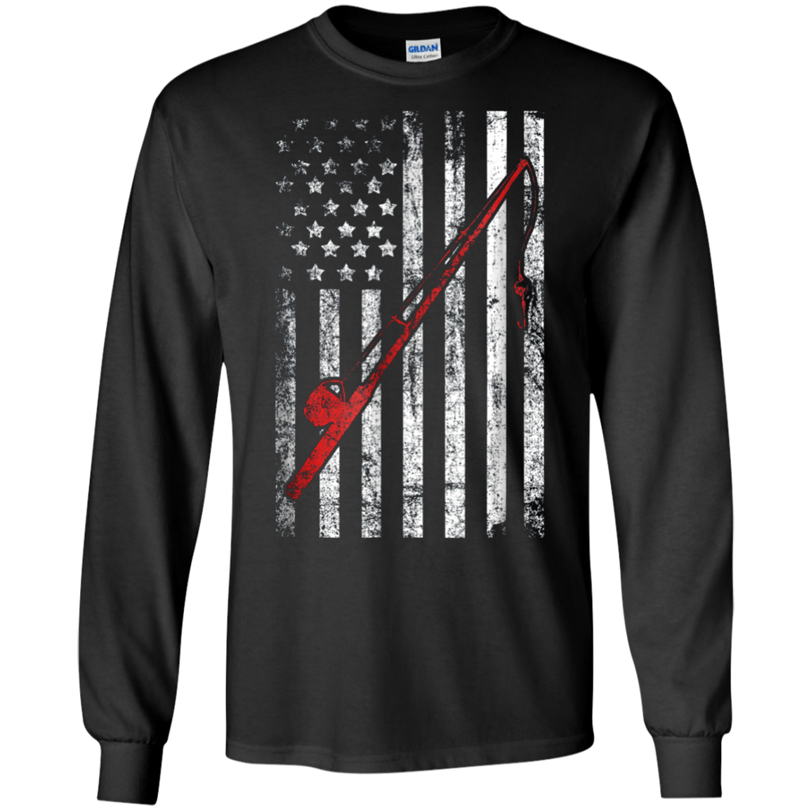 American Flag Patriotic Fishing T shirt