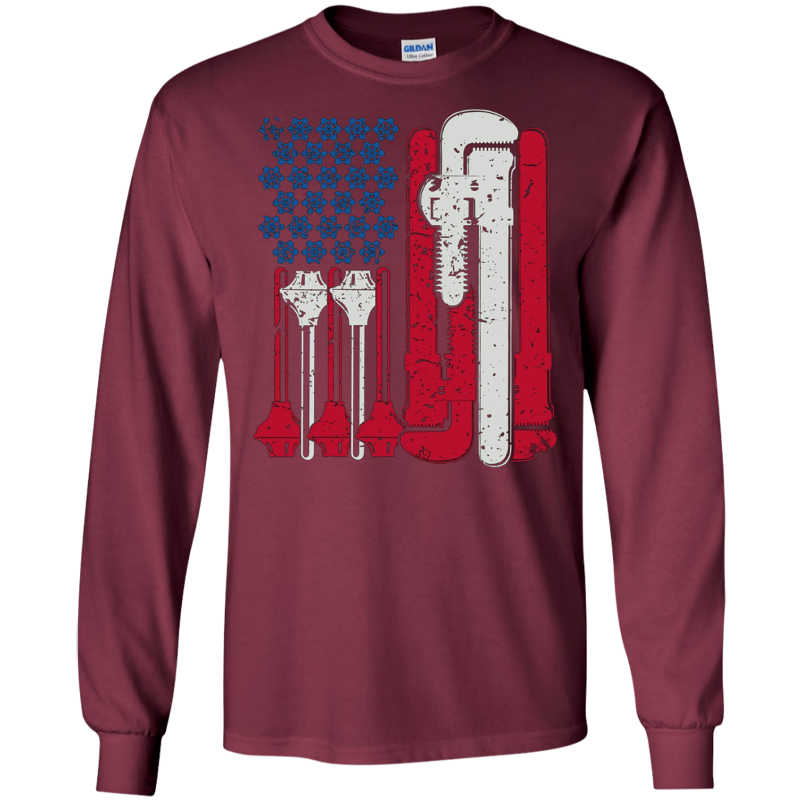 American Flag Plumber Wrench T-Shirt