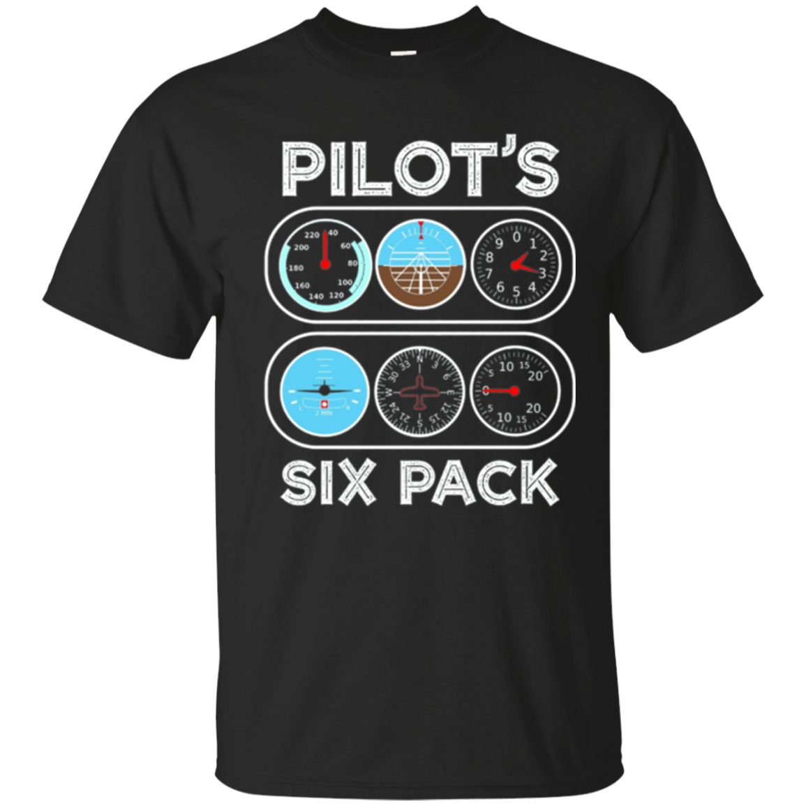 Pilot's Six Pack T-Shirt | Flight Instruments Aviation Shirt