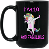 Image of 10 and fabulous sweet tenth-Birthday unicorn dab t shirt