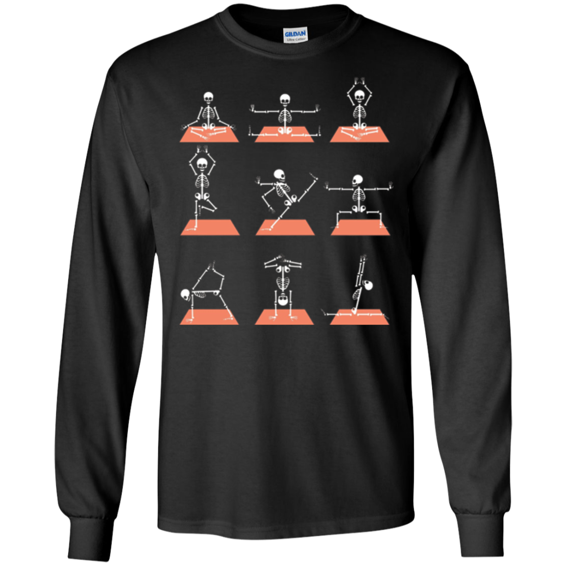 Christmas Skeleton Yoga Pose Shirt Exercise Work Out