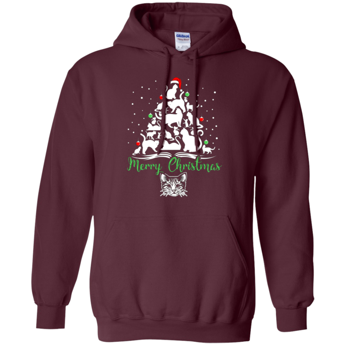 Christmas Tree Merry Christmas Cat Lover Gift T-shirt